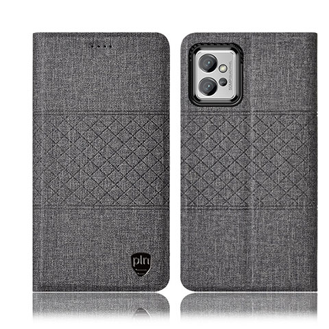 Funda de pano Cartera con Soporte H14P para Motorola Moto G32 Gris