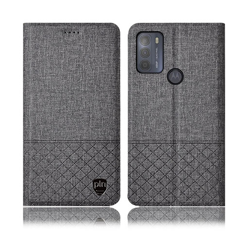 Funda de pano Cartera con Soporte H14P para Motorola Moto G50 Gris