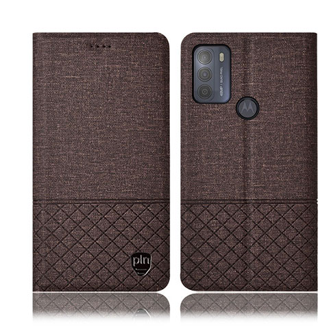 Funda de pano Cartera con Soporte H14P para Motorola Moto G50 Marron