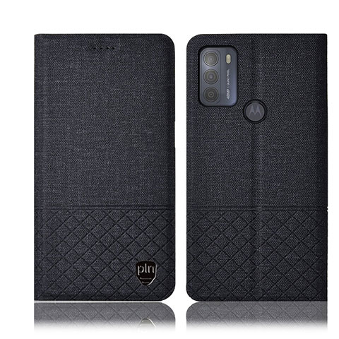 Funda de pano Cartera con Soporte H14P para Motorola Moto G50 Negro