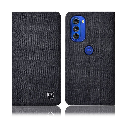 Funda de pano Cartera con Soporte H14P para Motorola Moto G51 5G Negro