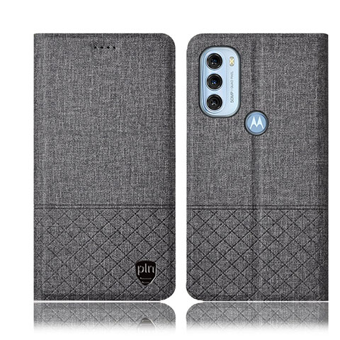 Funda de pano Cartera con Soporte H14P para Motorola Moto G71 5G Gris