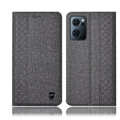 Funda de pano Cartera con Soporte H14P para OnePlus Nord CE 2 5G Gris