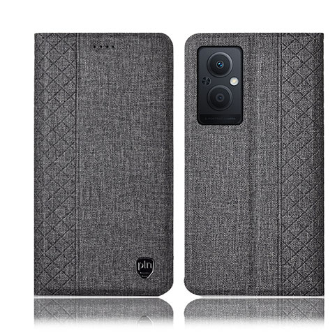 Funda de pano Cartera con Soporte H14P para OnePlus Nord N20 5G Gris