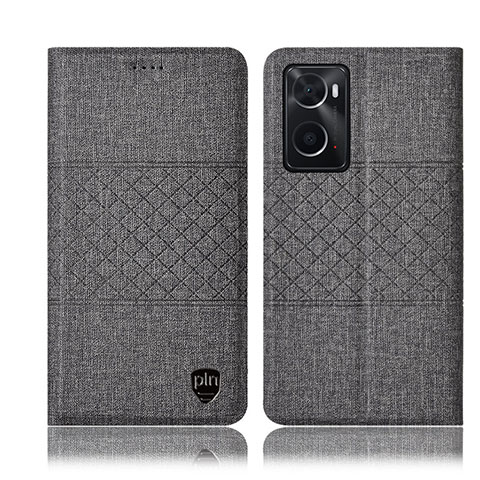 Funda de pano Cartera con Soporte H14P para Oppo A36 Gris