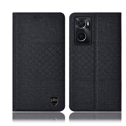 Funda de pano Cartera con Soporte H14P para Oppo A36 Negro