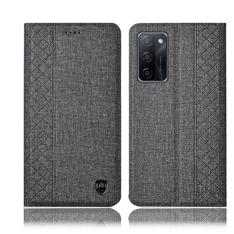 Funda de pano Cartera con Soporte H14P para Oppo A55S 5G Gris