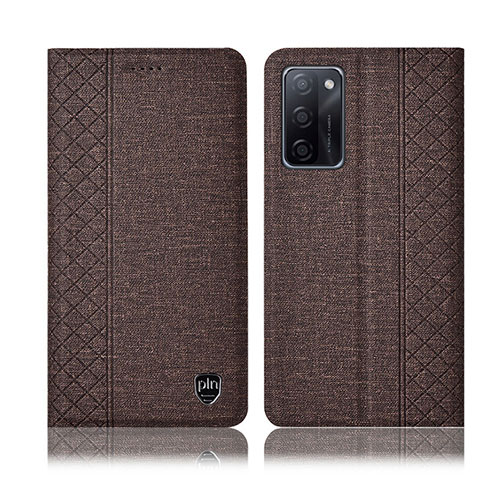 Funda de pano Cartera con Soporte H14P para Oppo A55S 5G Marron