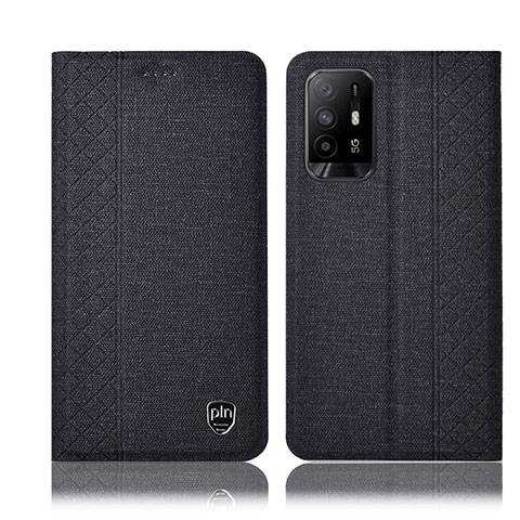 Funda de pano Cartera con Soporte H14P para Oppo A95 5G Negro