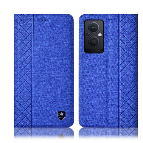 Funda de pano Cartera con Soporte H14P para Oppo A96 5G Azul