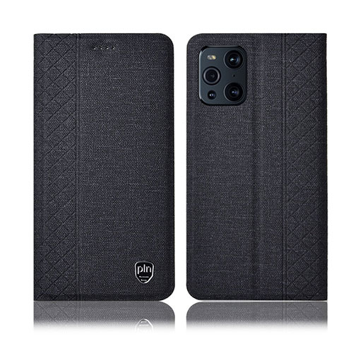 Funda de pano Cartera con Soporte H14P para Oppo Find X3 5G Negro