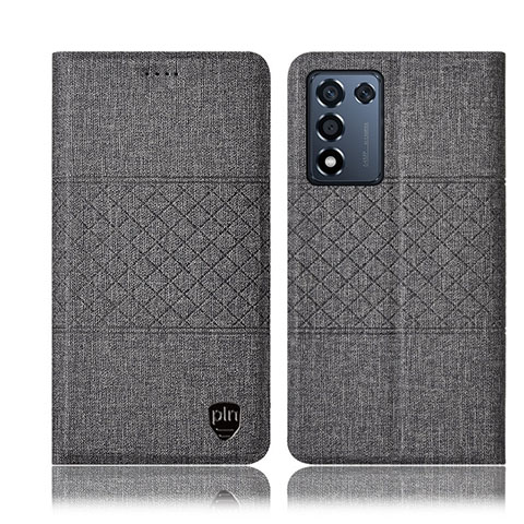 Funda de pano Cartera con Soporte H14P para Oppo K9S 5G Gris