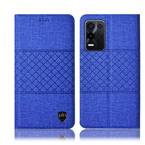 Funda de pano Cartera con Soporte H14P para Oppo K9X 5G Azul