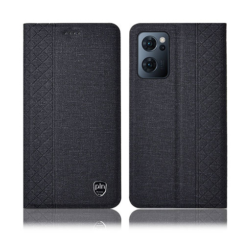 Funda de pano Cartera con Soporte H14P para Oppo Reno7 5G Negro