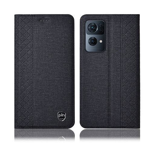 Funda de pano Cartera con Soporte H14P para Oppo Reno7 Pro 5G Negro