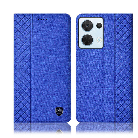 Funda de pano Cartera con Soporte H14P para Oppo Reno8 5G Azul