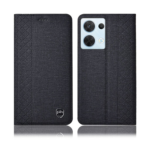 Funda de pano Cartera con Soporte H14P para Oppo Reno8 5G Negro