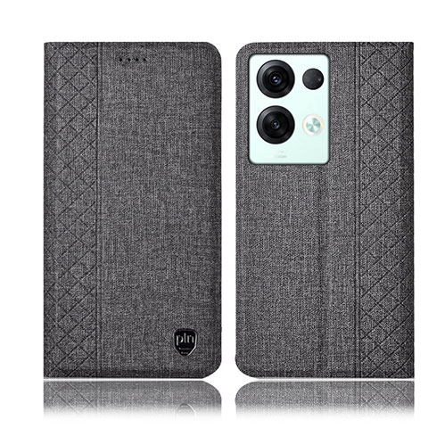 Funda de pano Cartera con Soporte H14P para Oppo Reno8 Pro 5G Gris