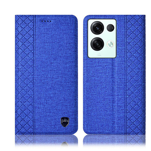 Funda de pano Cartera con Soporte H14P para Oppo Reno8 Pro+ Plus 5G Azul