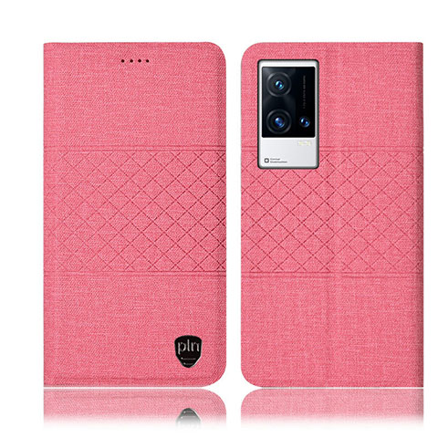 Funda de pano Cartera con Soporte H14P para Vivo iQOO 8 5G Rosa