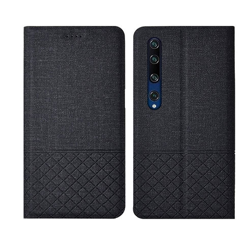 Funda de pano Cartera con Soporte L01 para Xiaomi Mi 10 Negro