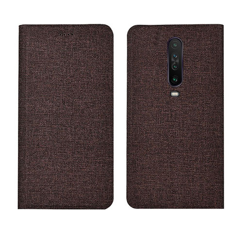 Funda de pano Cartera con Soporte L01 para Xiaomi Redmi K30 4G Marron