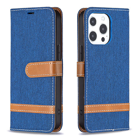 Funda de pano Cartera con Soporte para Apple iPhone 13 Pro Azul