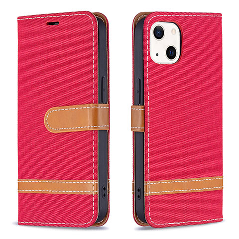 Funda de pano Cartera con Soporte para Apple iPhone 13 Rojo