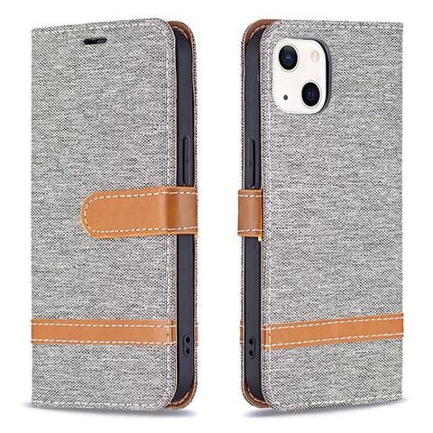 Funda de pano Cartera con Soporte para Apple iPhone 15 Gris