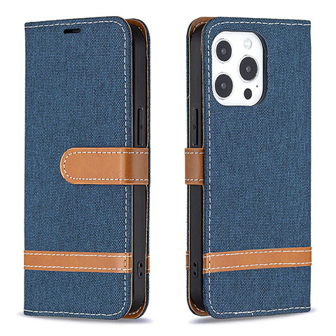 Funda de pano Cartera con Soporte para Apple iPhone 15 Pro Azul Real