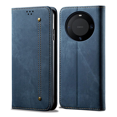 Funda de pano Cartera con Soporte para Huawei Mate 60 Pro Azul