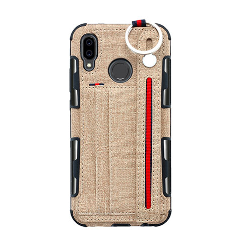 Funda de pano Cartera con Soporte para Huawei Nova 3e Oro