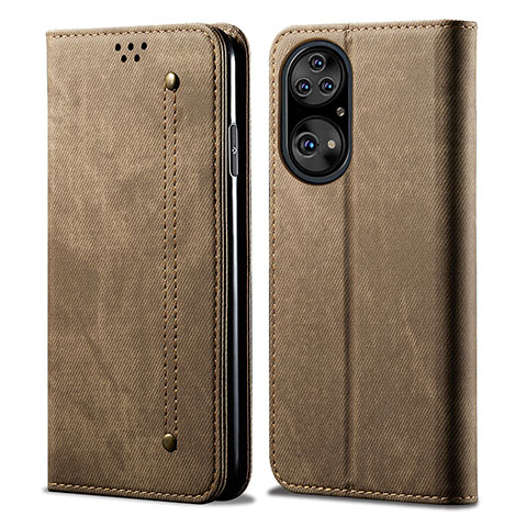 Funda de pano Cartera con Soporte para Huawei P50 Pro Caqui