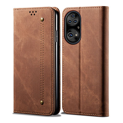 Funda de pano Cartera con Soporte para Huawei P50e Marron