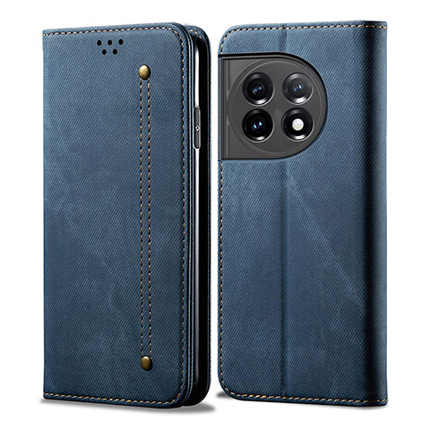 Funda de pano Cartera con Soporte para OnePlus 11R 5G Azul