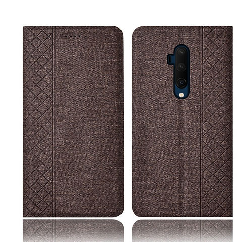 Funda de pano Cartera con Soporte para OnePlus 7T Pro 5G Marron