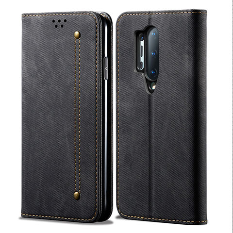 Funda de pano Cartera con Soporte para OnePlus 8 Pro Negro