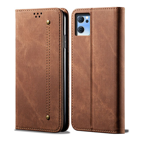 Funda de pano Cartera con Soporte para OnePlus Nord CE 2 5G Marron