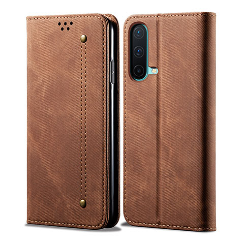 Funda de pano Cartera con Soporte para OnePlus Nord CE 5G Marron