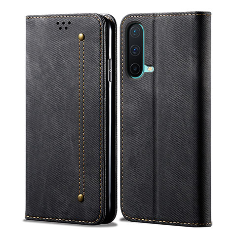 Funda de pano Cartera con Soporte para OnePlus Nord CE 5G Negro