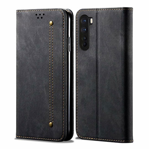 Funda de pano Cartera con Soporte para OnePlus Nord Negro