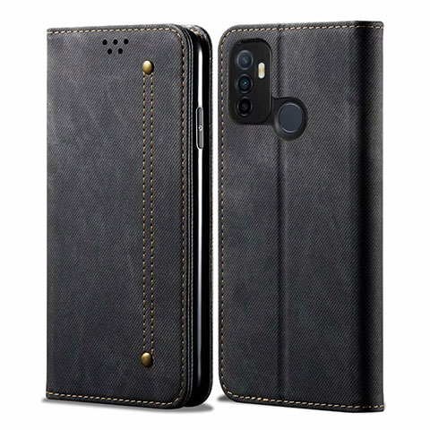 Funda de pano Cartera con Soporte para Oppo A11s Negro