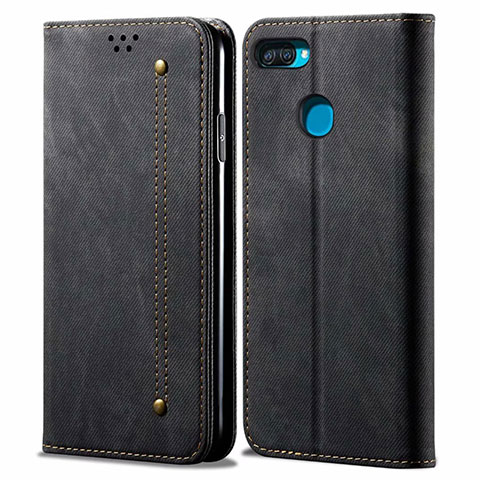 Funda de pano Cartera con Soporte para Oppo A12 Negro