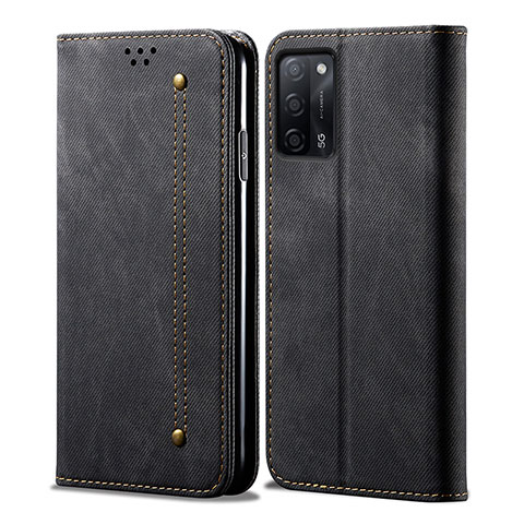 Funda de pano Cartera con Soporte para Oppo A53s 5G Negro