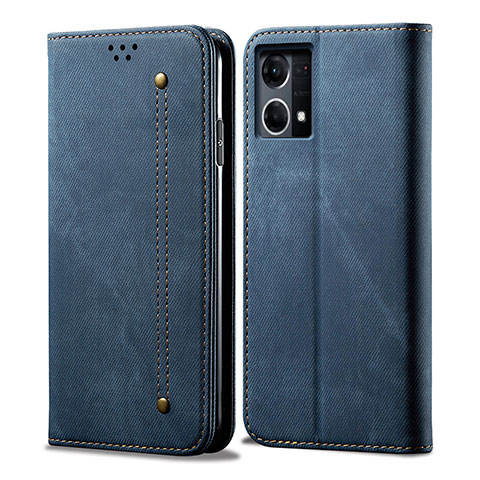 Funda de pano Cartera con Soporte para Oppo F21 Pro 4G Azul