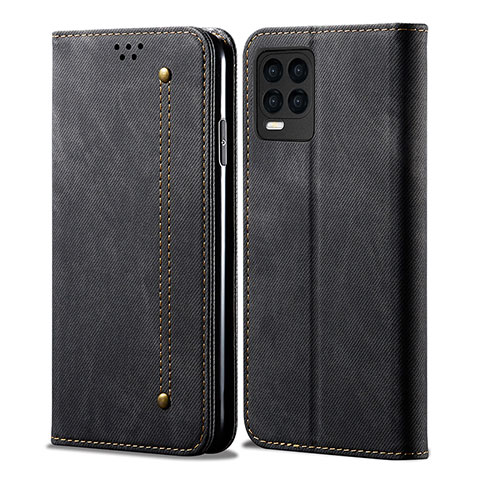 Funda de pano Cartera con Soporte para Realme 8 Pro Negro