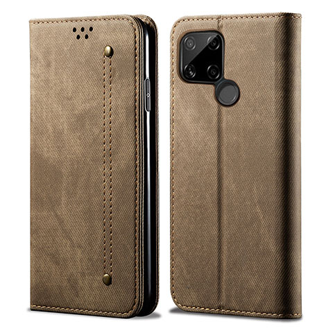 Funda de pano Cartera con Soporte para Realme C21 Caqui