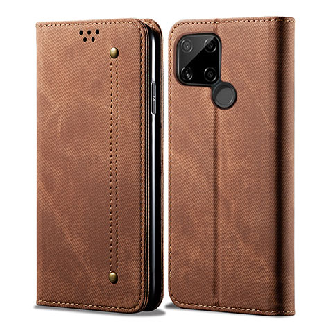 Funda de pano Cartera con Soporte para Realme C21 Marron