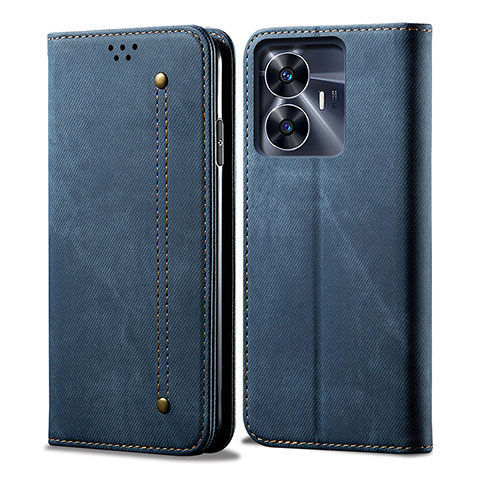 Funda de pano Cartera con Soporte para Realme Narzo N55 Azul