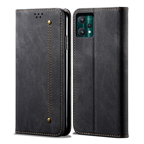 Funda de pano Cartera con Soporte para Realme Q5 5G Negro